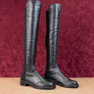 Stuart Weitzman Women 5050 Boot Black Leather Nappa Collection OTk Boots sz 6.5